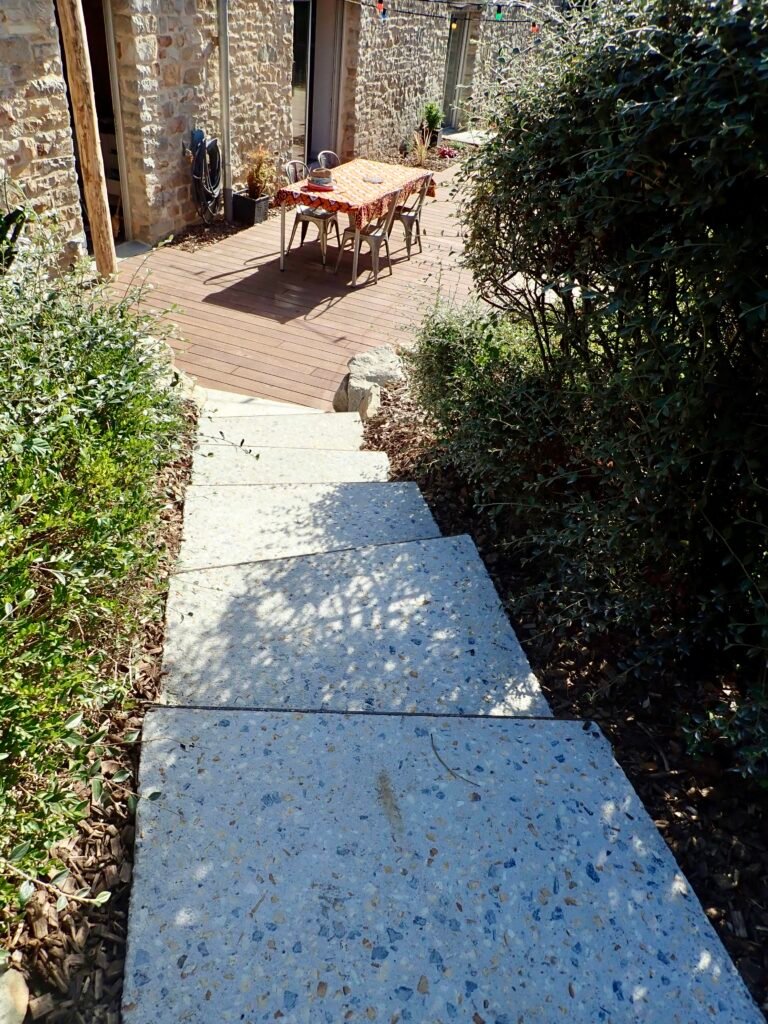 Béton érodé - terrasse bois cumaru